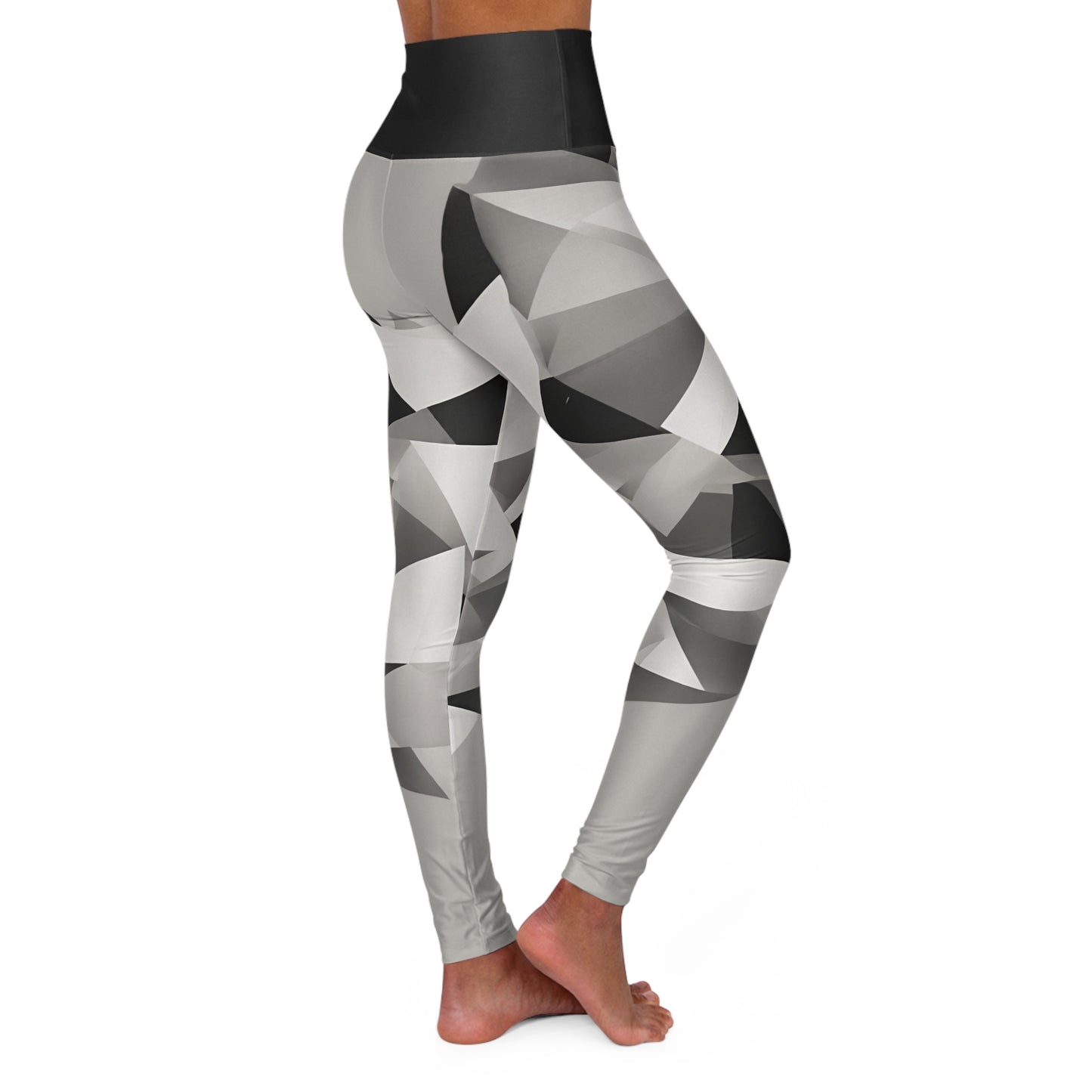 GeoBlack ~High Waisted Yoga Leggings (AOP)