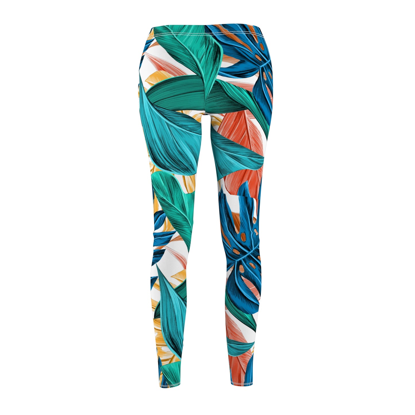 Tropical Print Women's Cut & Sew Casual Leggings