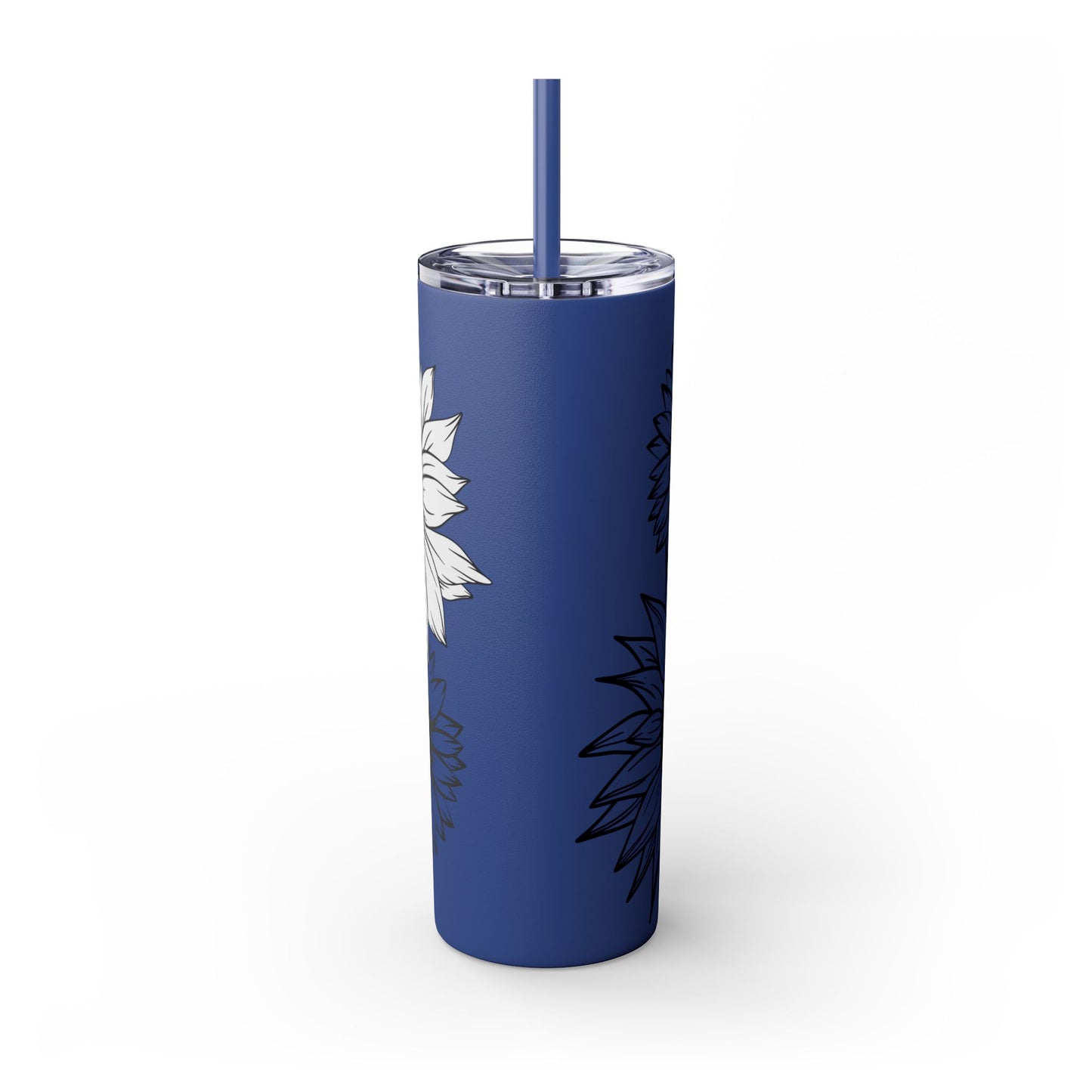 Sunflower Print ~Skinny Tumbler with Straw, 20oz