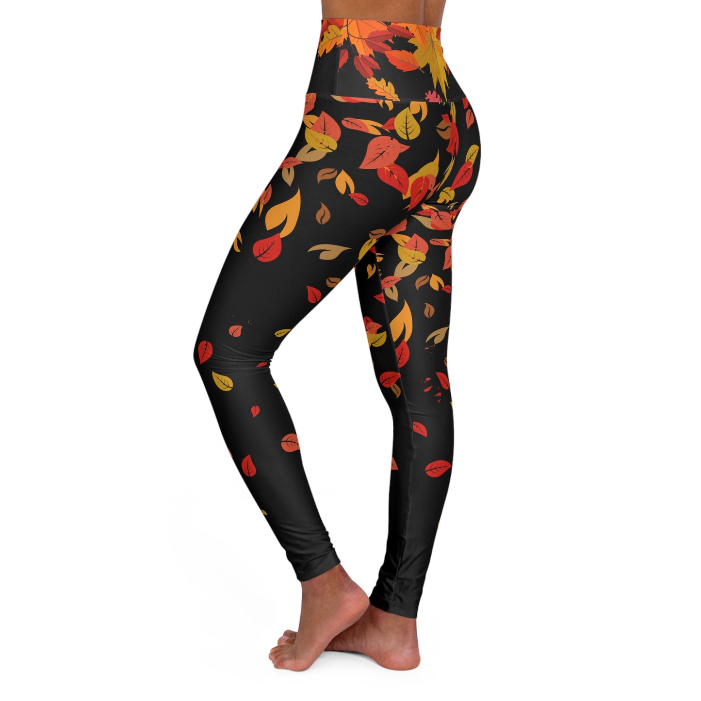 FALLing Leaves -High Waisted Yoga Leggings (AOP)