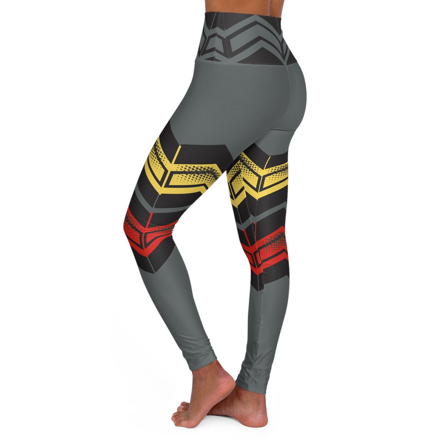 Warrior Grey ~High Waisted Yoga Leggings (AOP)