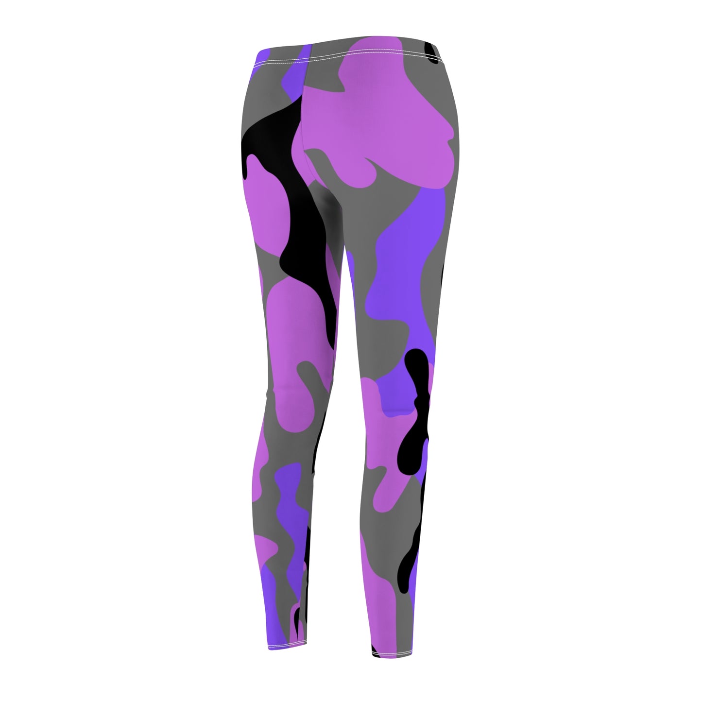 Purple Camo Women's Cut & Sew Casual Leggings