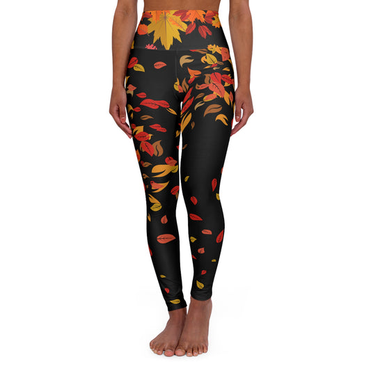 FALLing Leaves -High Waisted Yoga Leggings (AOP)