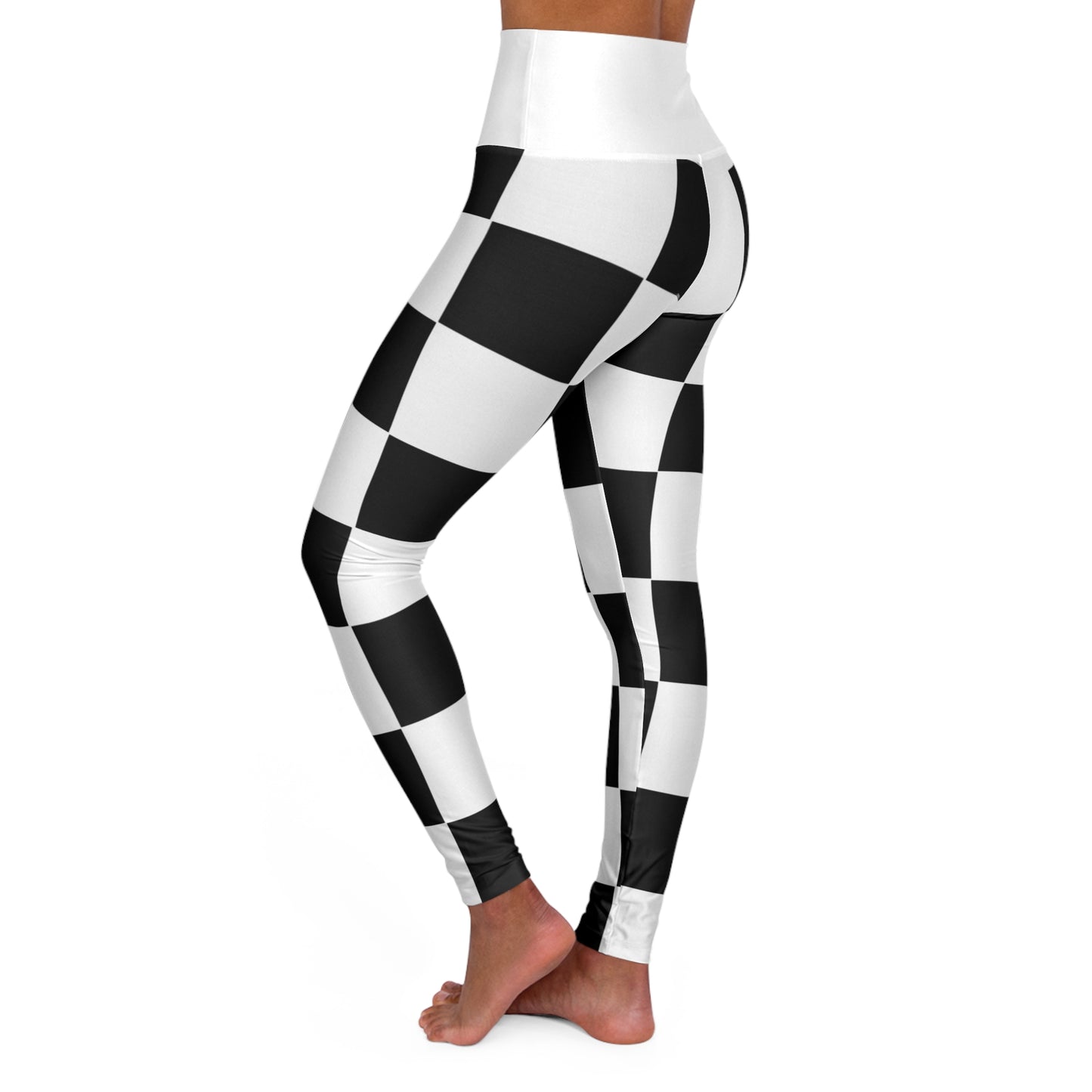 Checkered Flag ~High Waisted Yoga Leggings (AOP)
