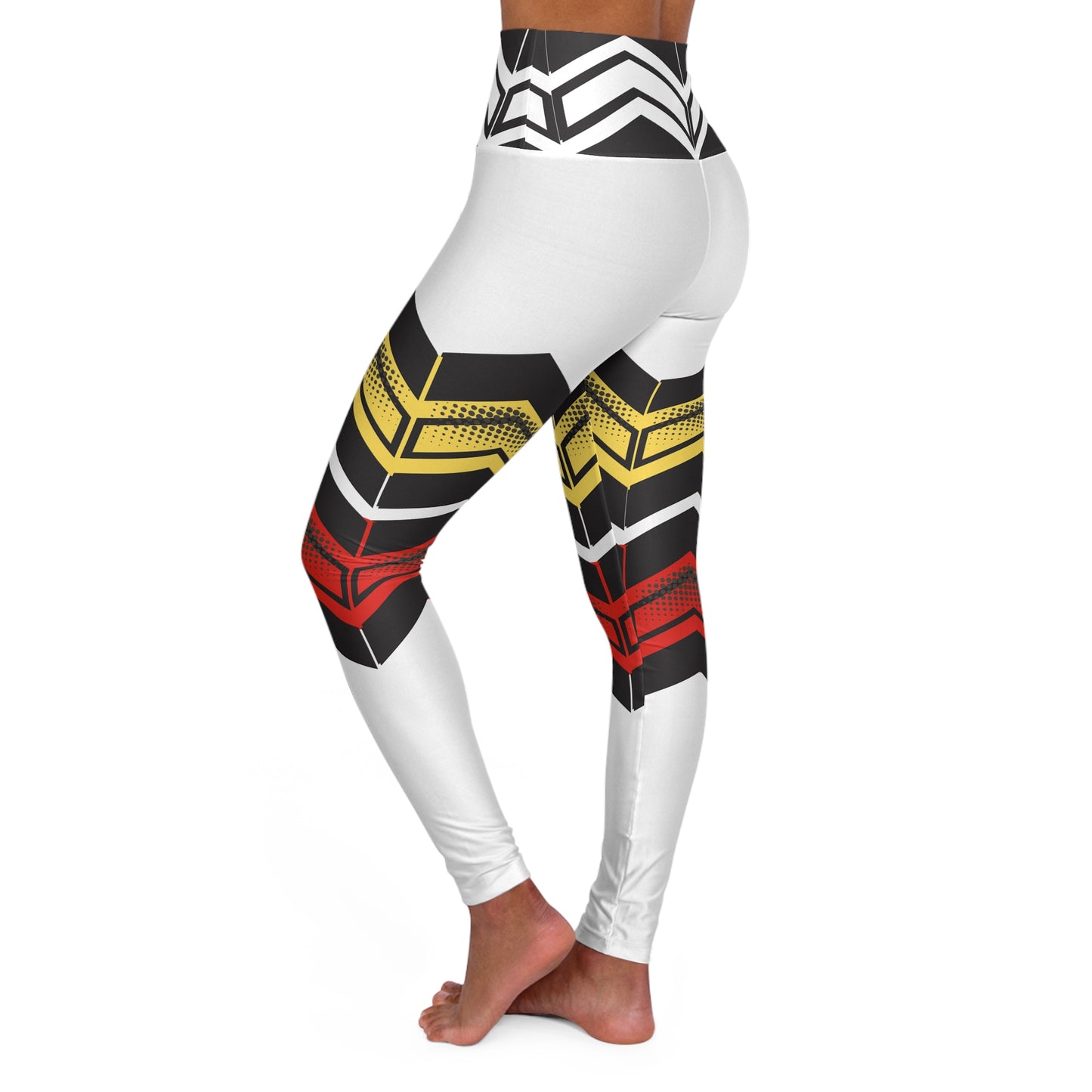 Warrior White ~High Waisted Yoga Leggings (AOP)