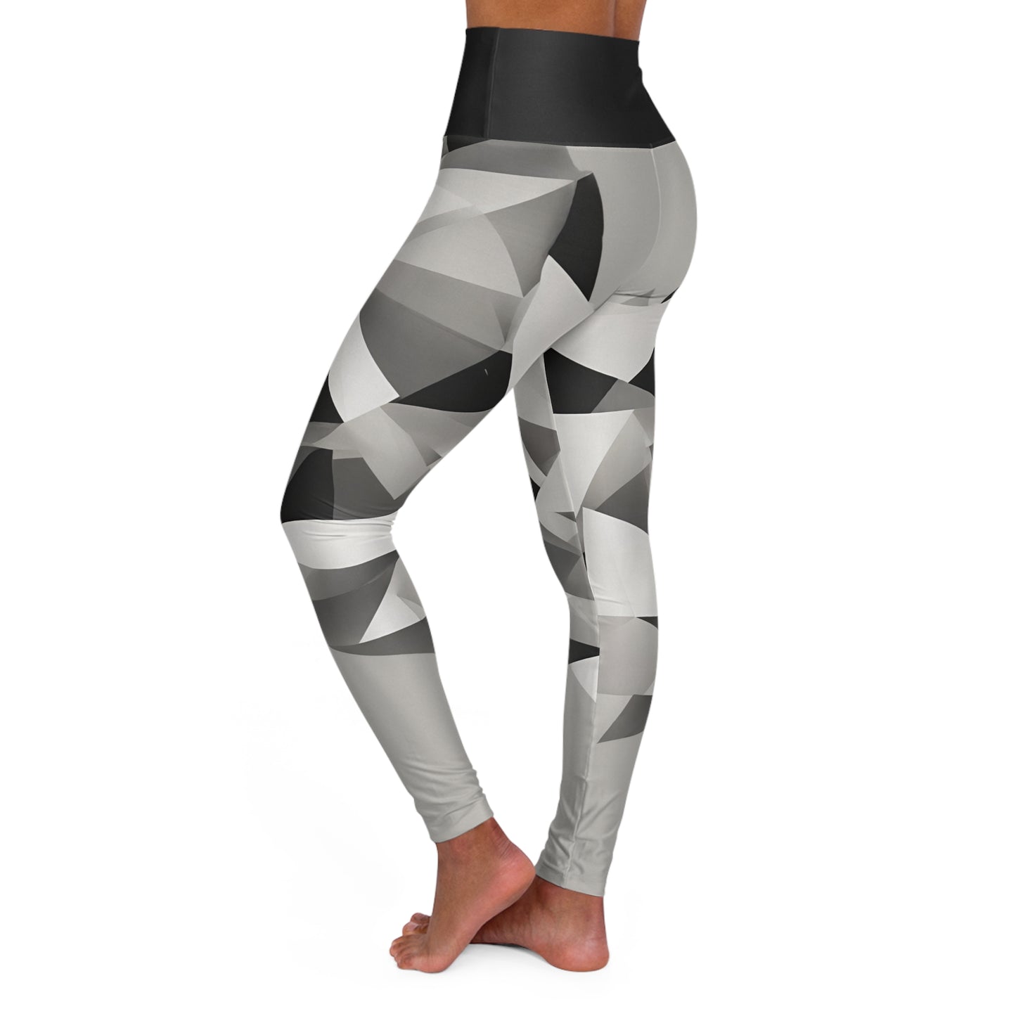 GeoBlack ~High Waisted Yoga Leggings (AOP)