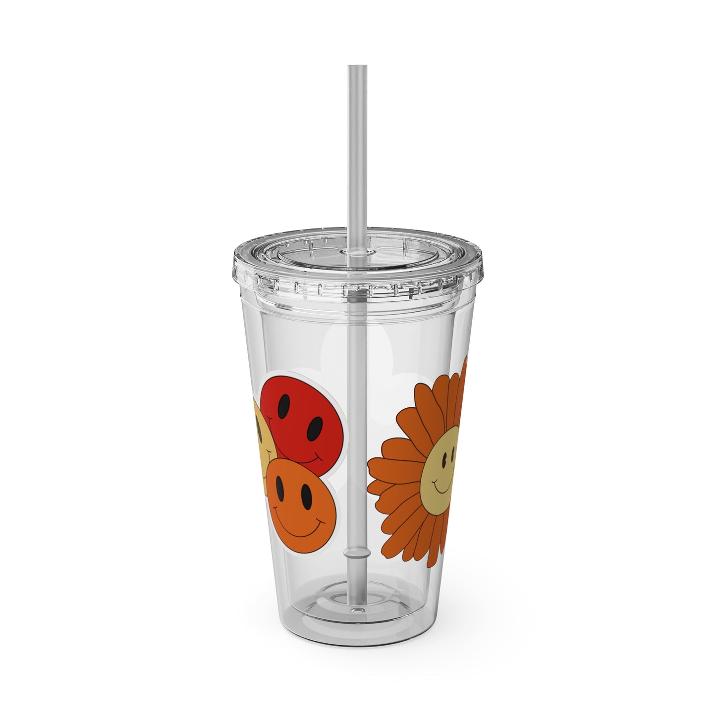 Retro Sunsplash ~Tumbler with Straw, 16oz