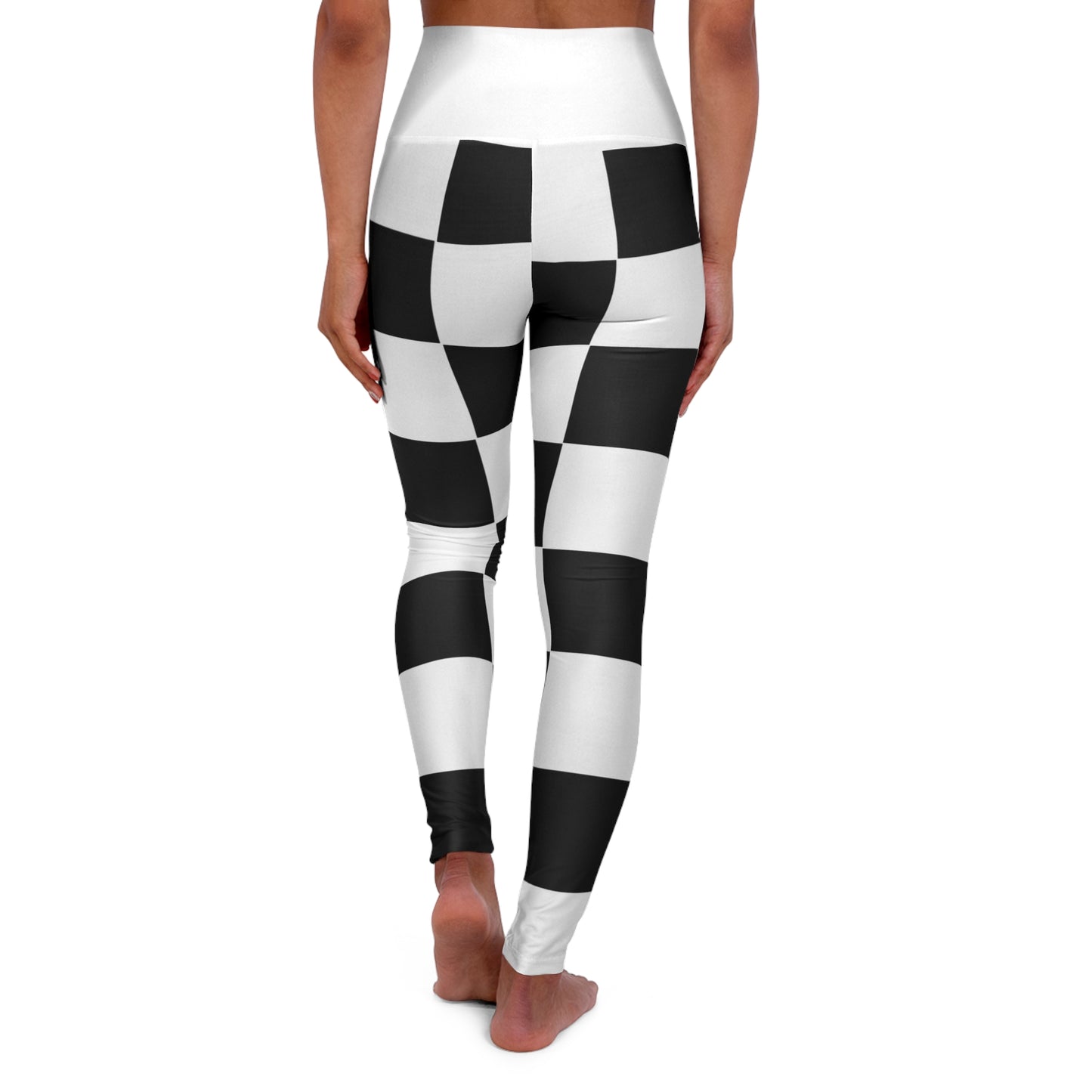 Checkered Flag ~High Waisted Yoga Leggings (AOP)