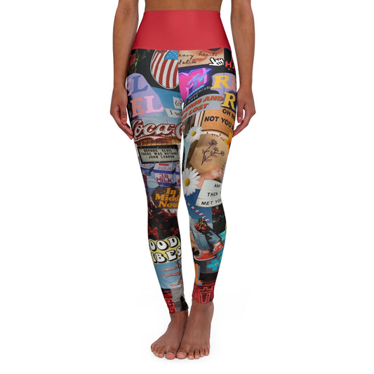 Retro Cool - High Waisted Yoga Leggings (AOP)
