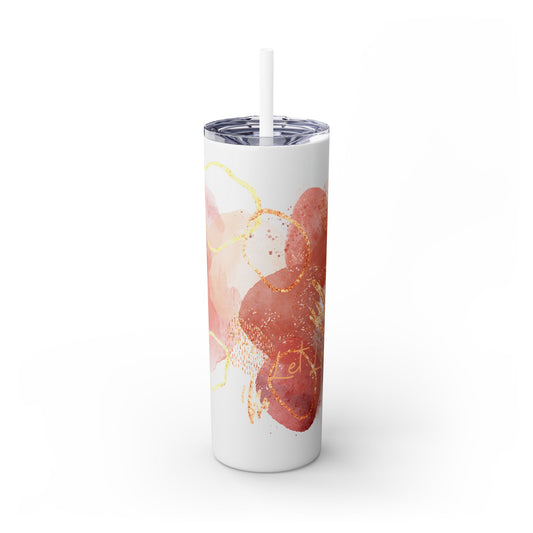Rose ~Skinny Tumbler with Straw, 20oz