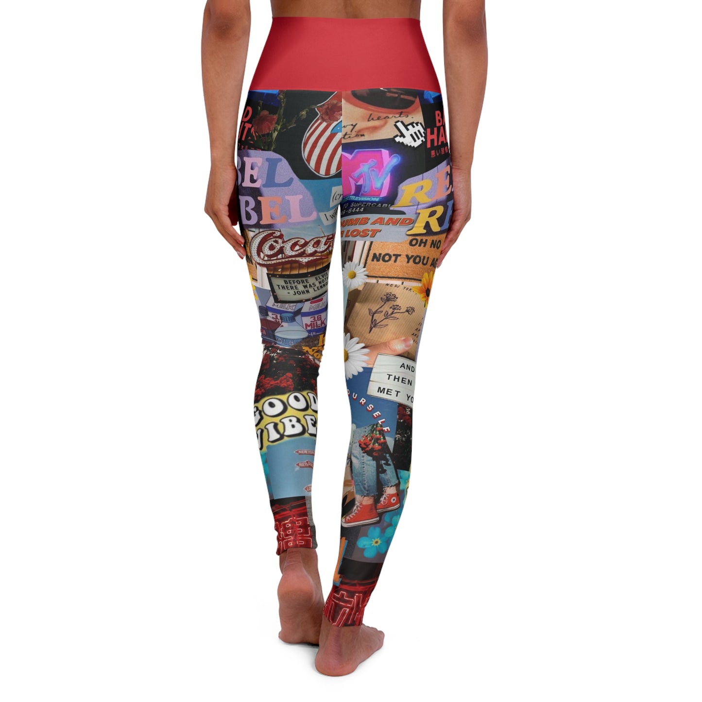 Retro Cool - High Waisted Yoga Leggings (AOP)