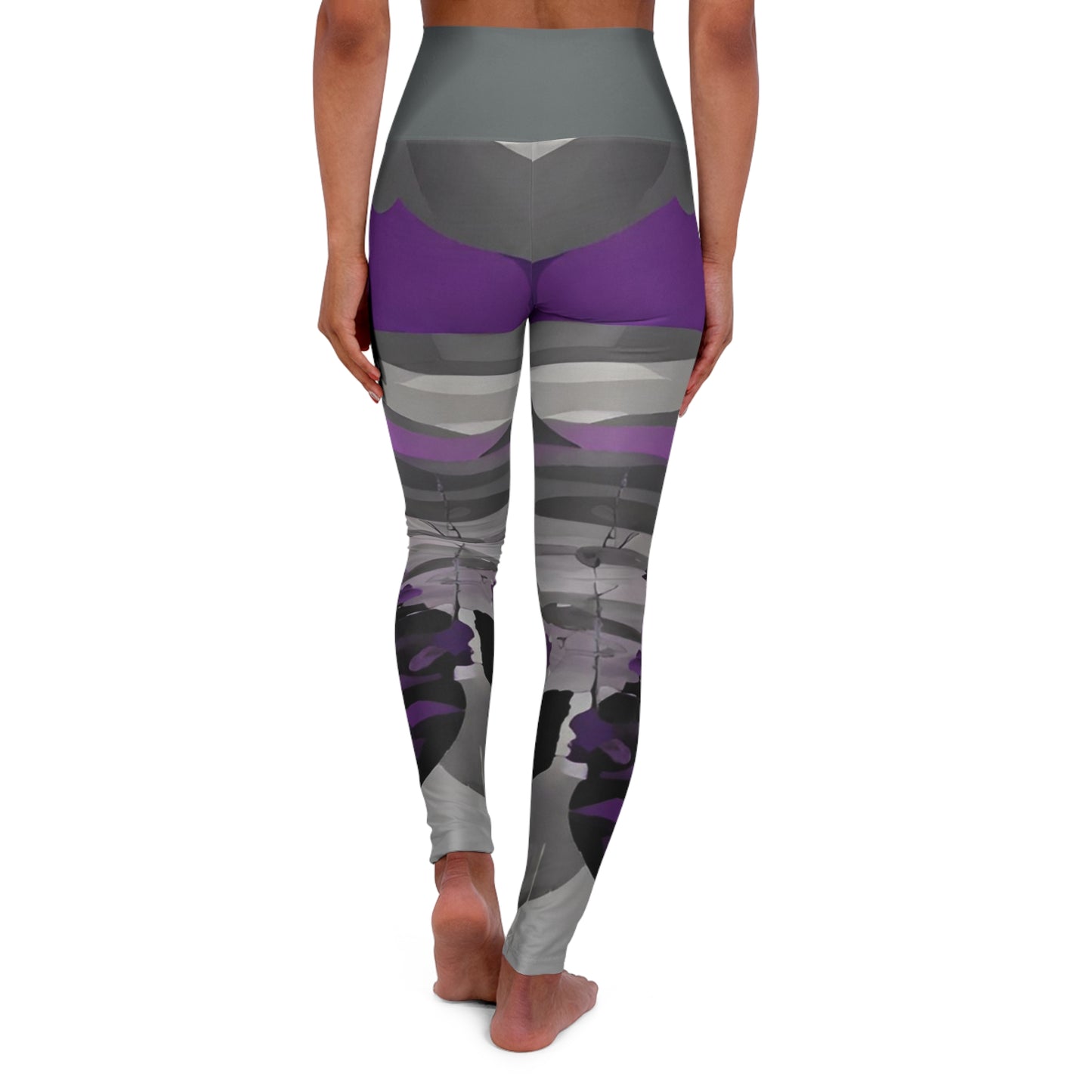 Purple View -High Waisted Yoga Leggings (AOP)