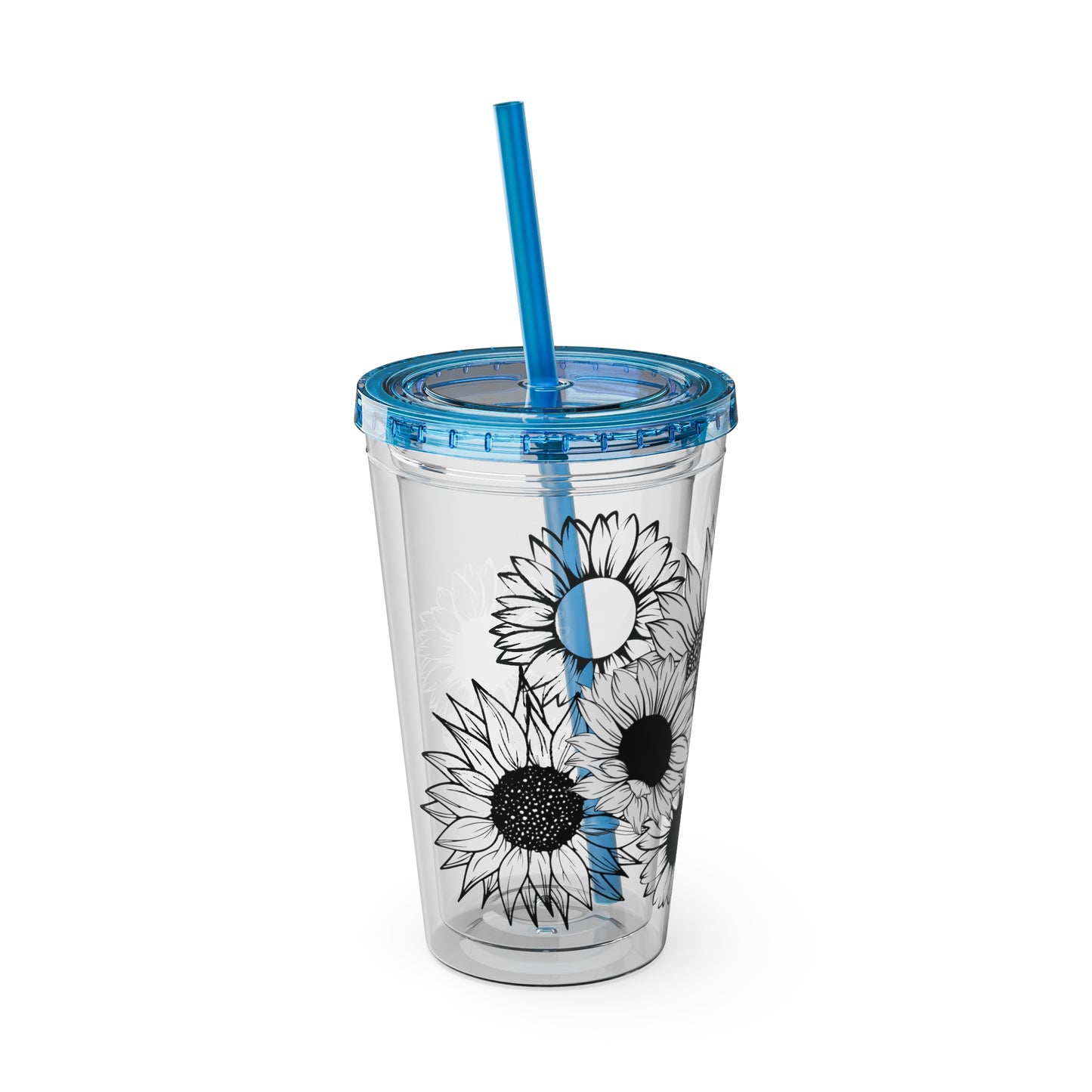 Sunflower Sunsplash ~Tumbler with Straw, 16oz