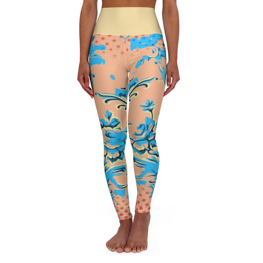Retro Rose - High Waisted Yoga Leggings (AOP)