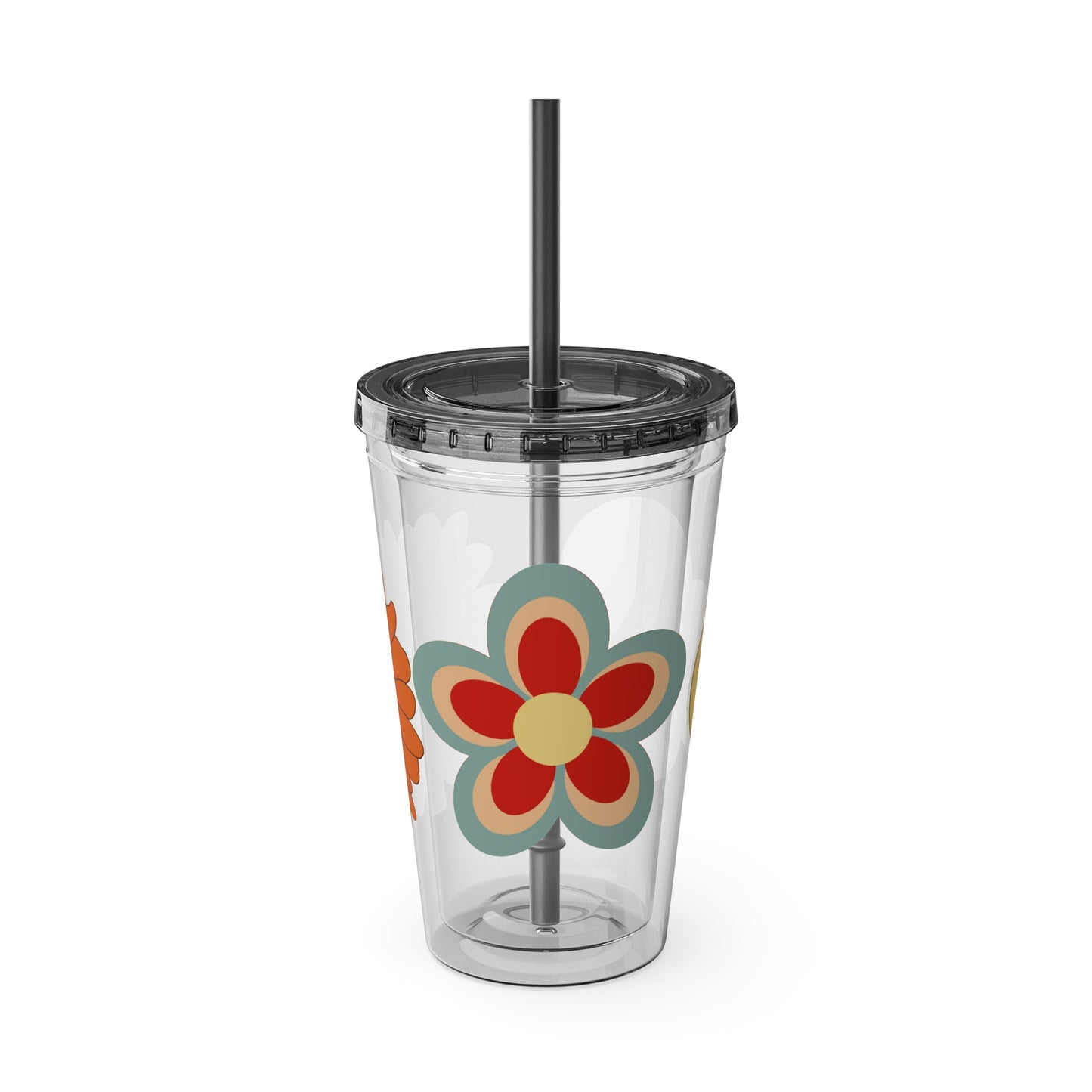 Retro Sunsplash ~Tumbler with Straw, 16oz