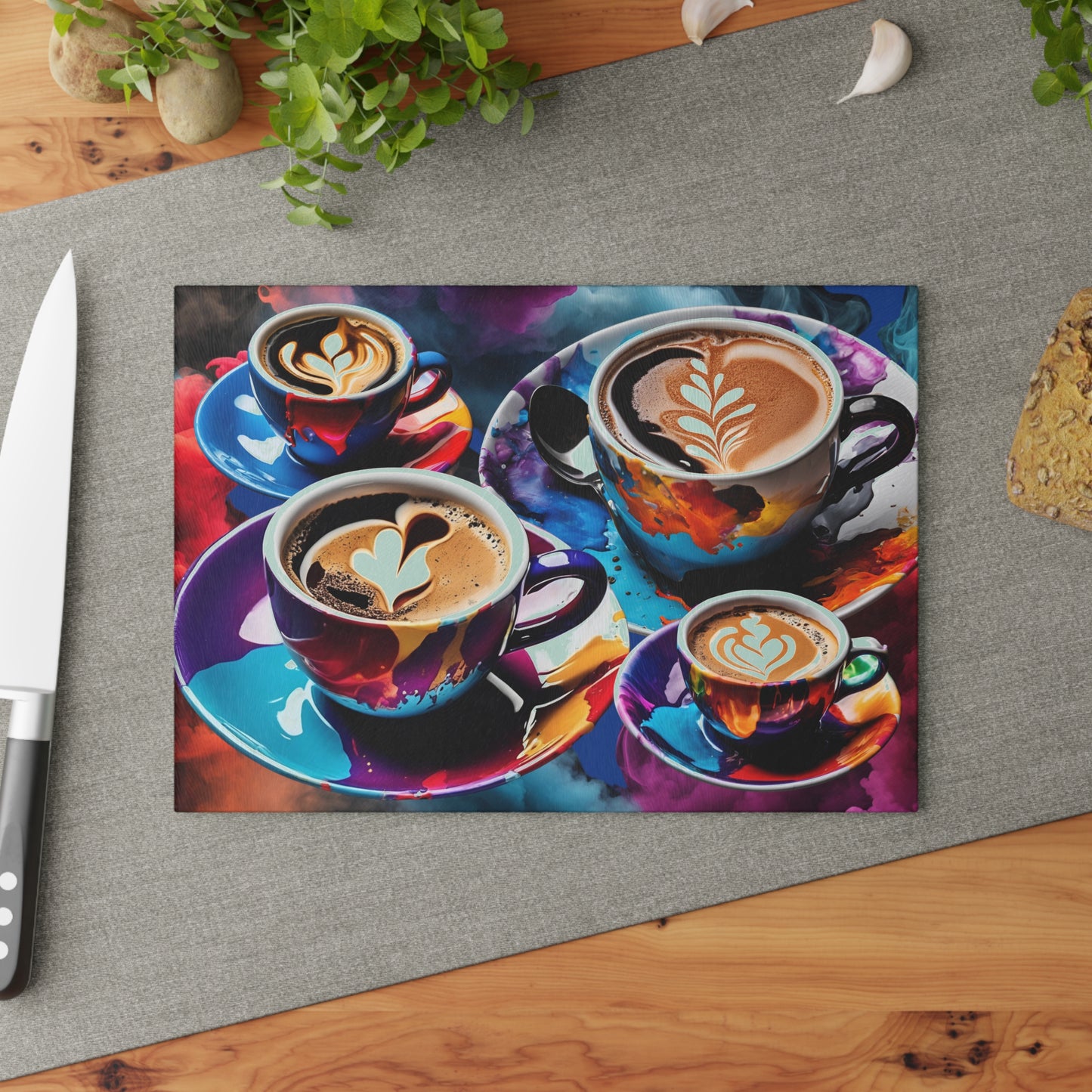 Splash of Coffee (Glass Cutting Board)
