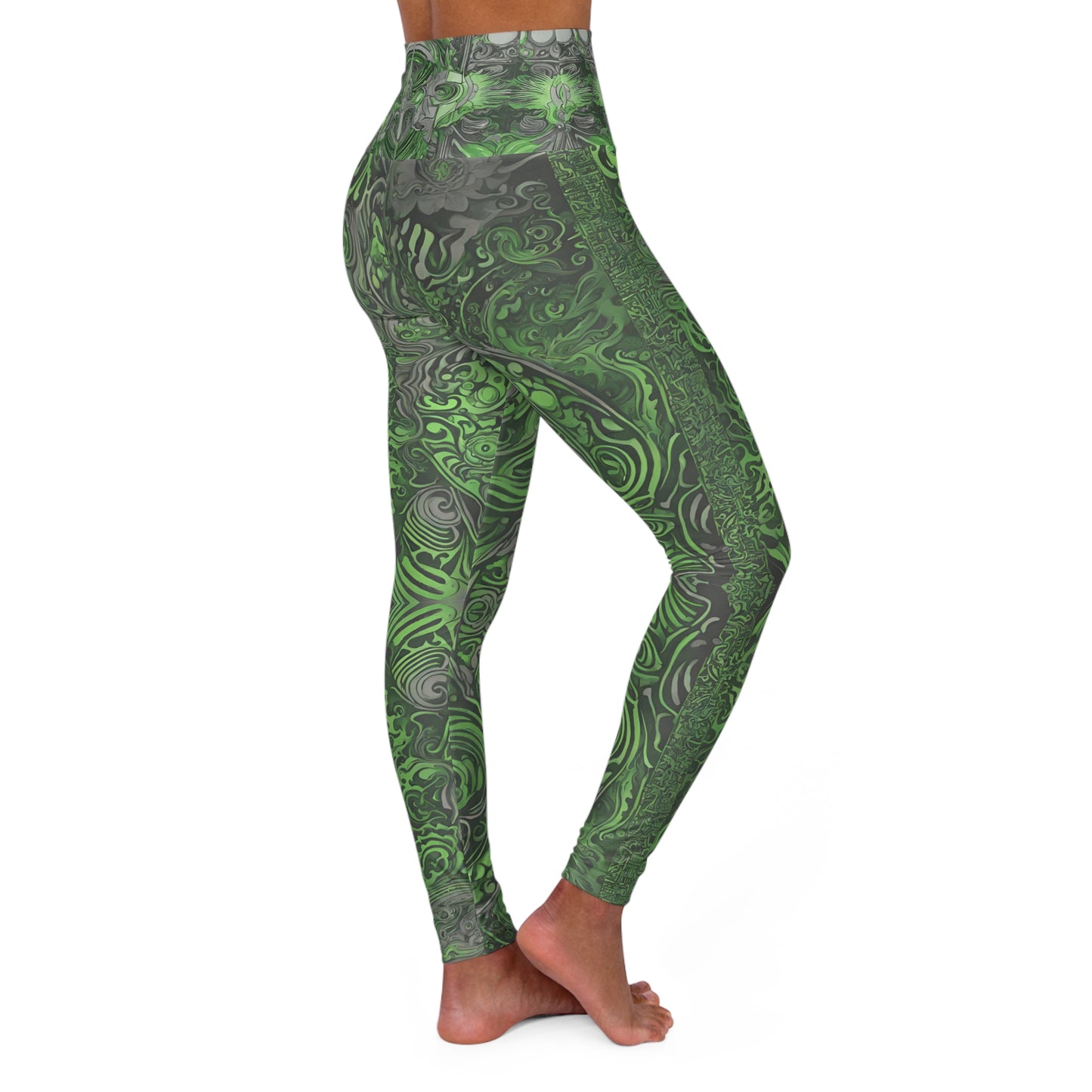 Green Dream ~High Waisted Yoga Leggings (AOP)