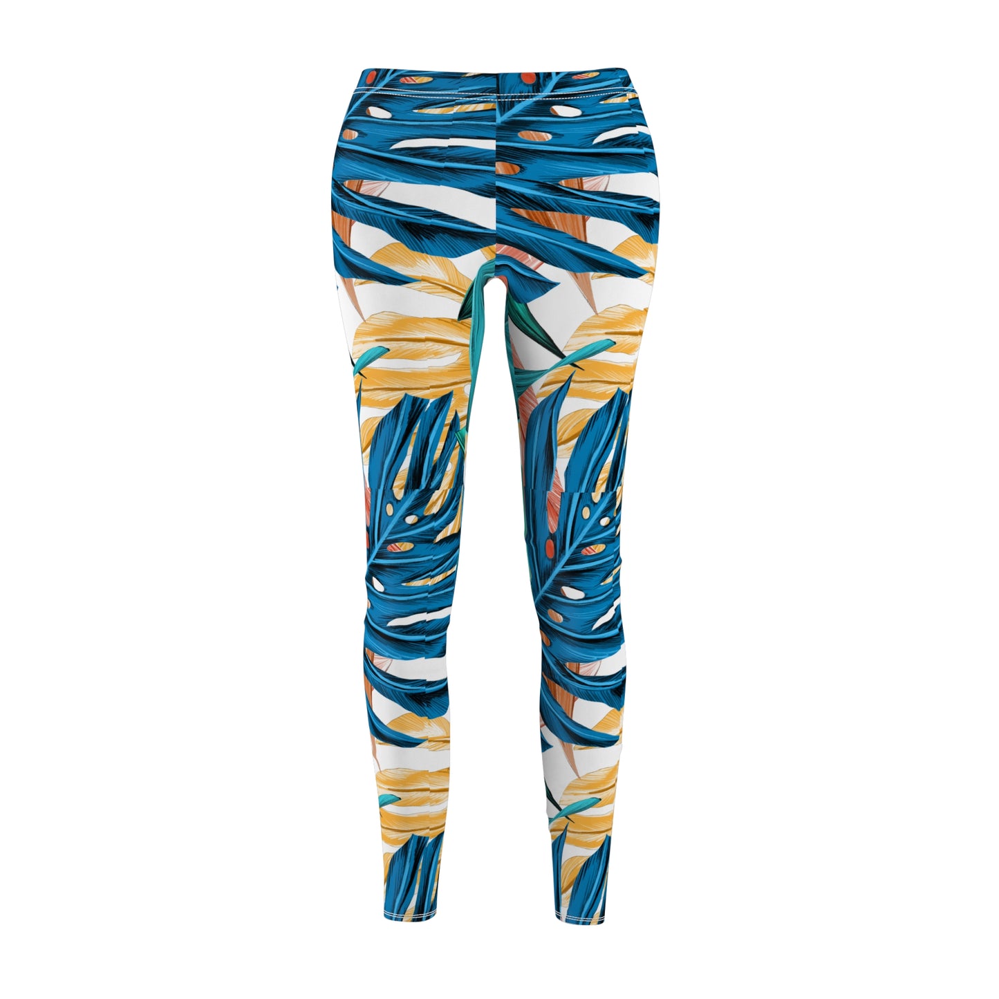 Tropical Print Women's Cut & Sew Casual Leggings