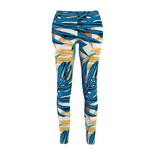 Tropical Print Women's Cut & Sew Casual Leggings