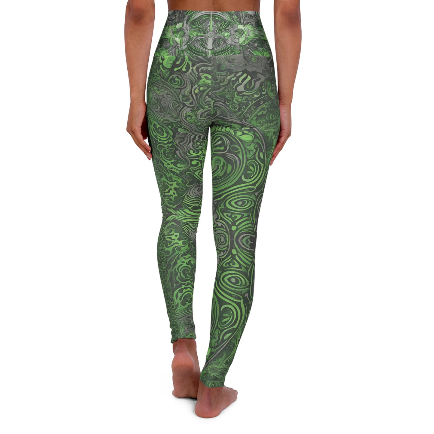 Green Dream ~High Waisted Yoga Leggings (AOP)