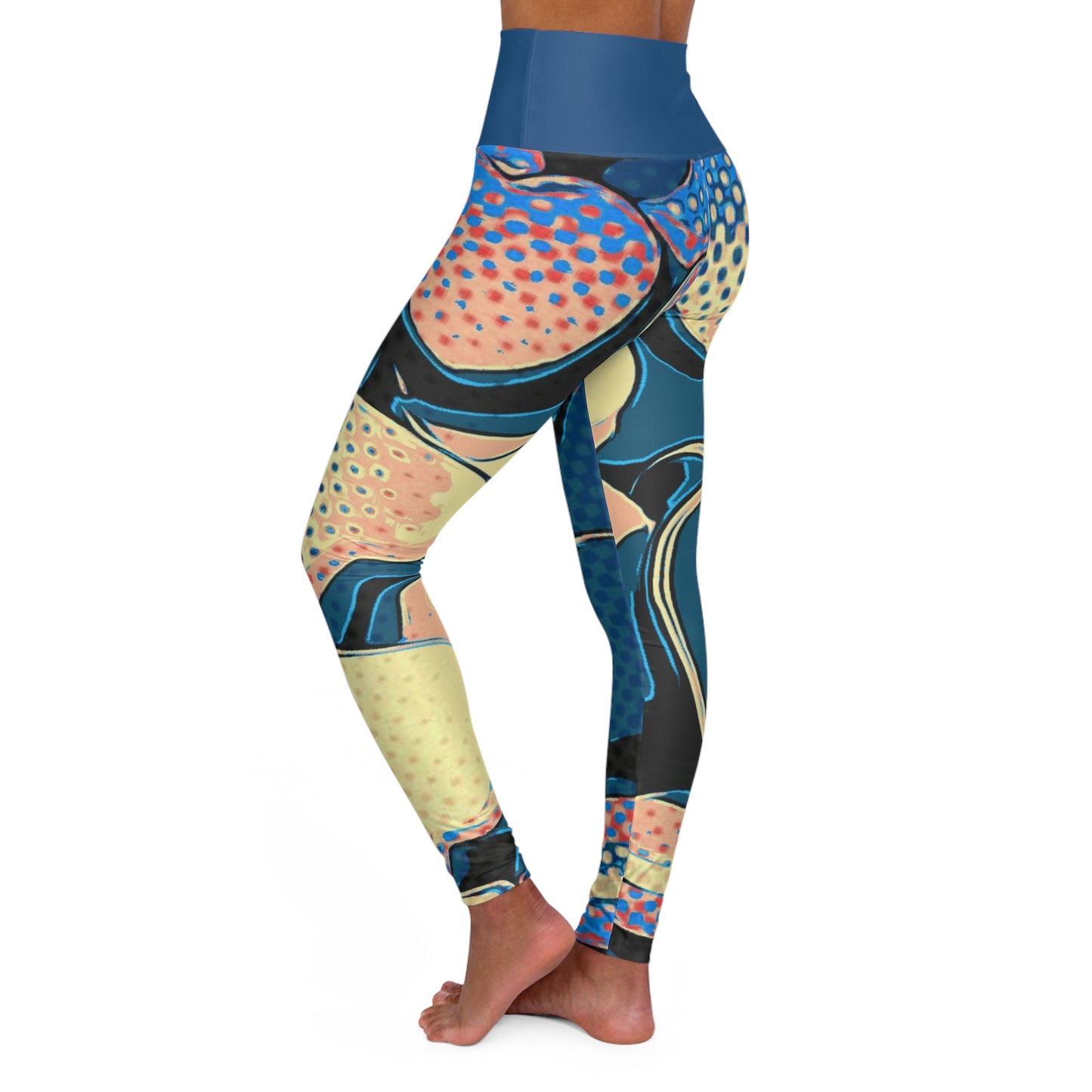 Retro Heart - High Waisted Yoga Leggings (AOP)