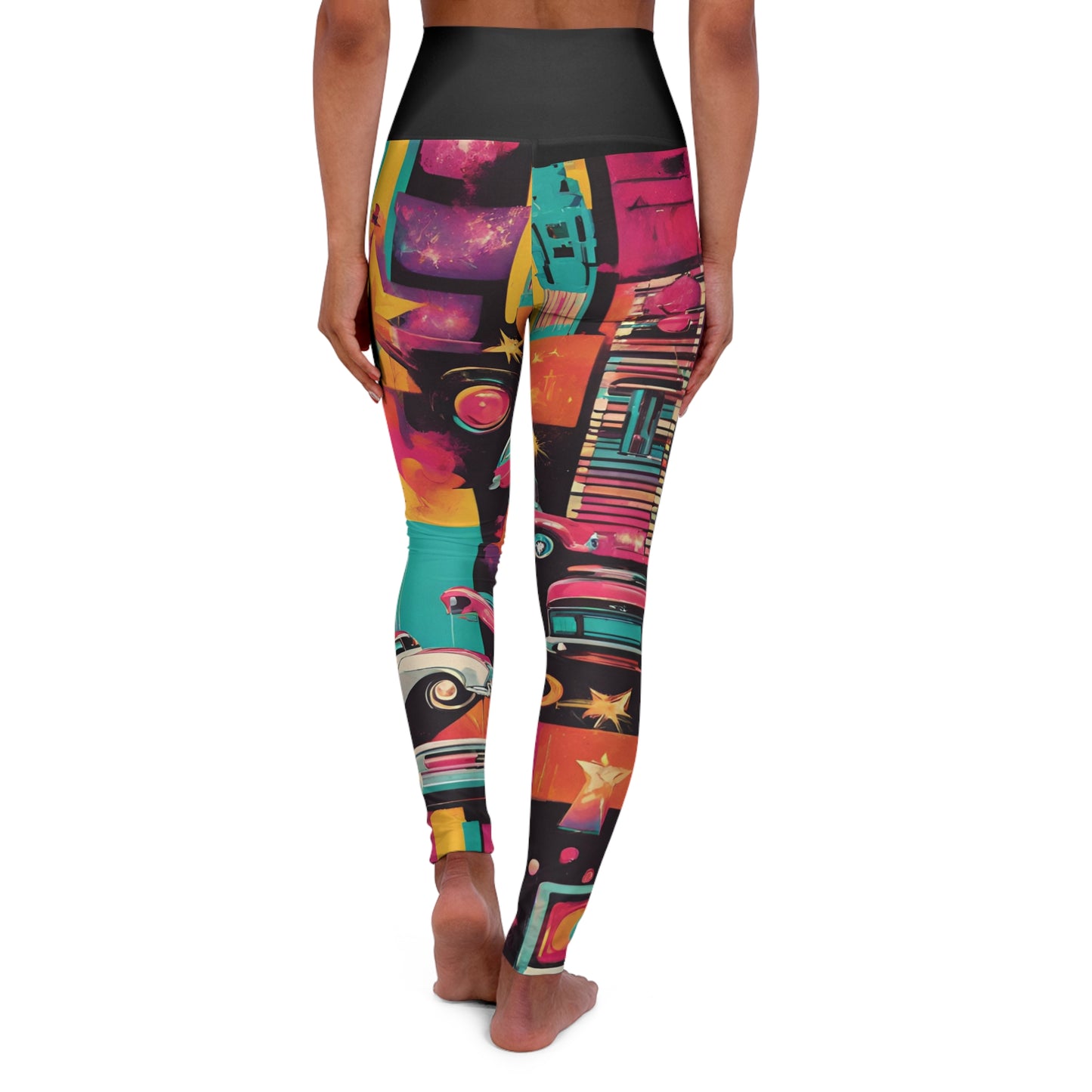 Retro Hollywood ~High Waisted Yoga Leggings (AOP)