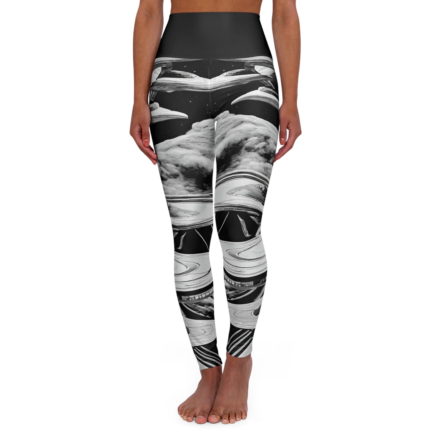 UFO BW ~High Waisted Yoga Leggings (AOP)