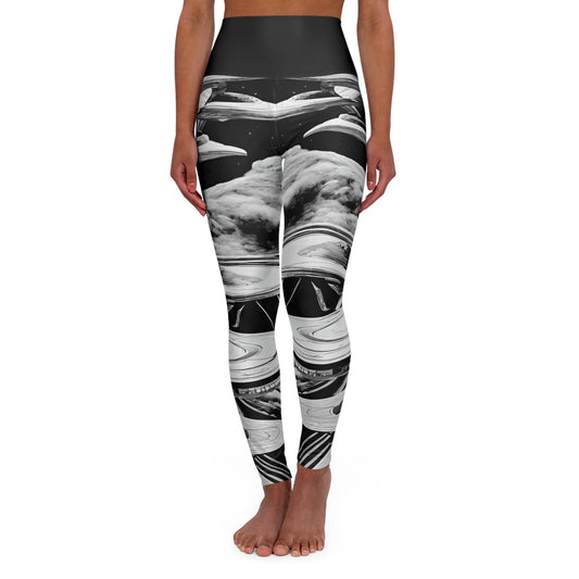 UFO BW ~High Waisted Yoga Leggings (AOP)