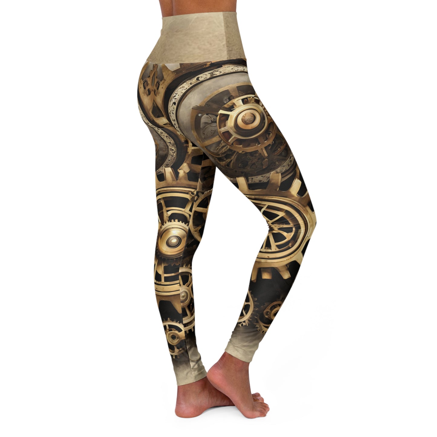 Geared ~High Waisted Yoga Leggings (AOP)