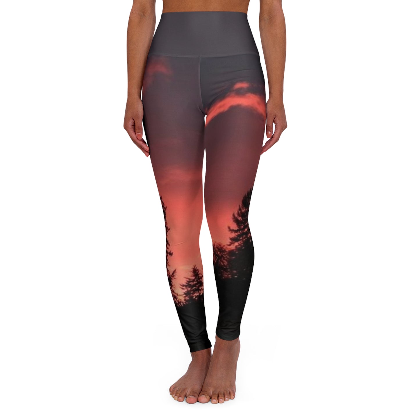 Red Dawn - High Waisted Yoga Leggings (AOP)